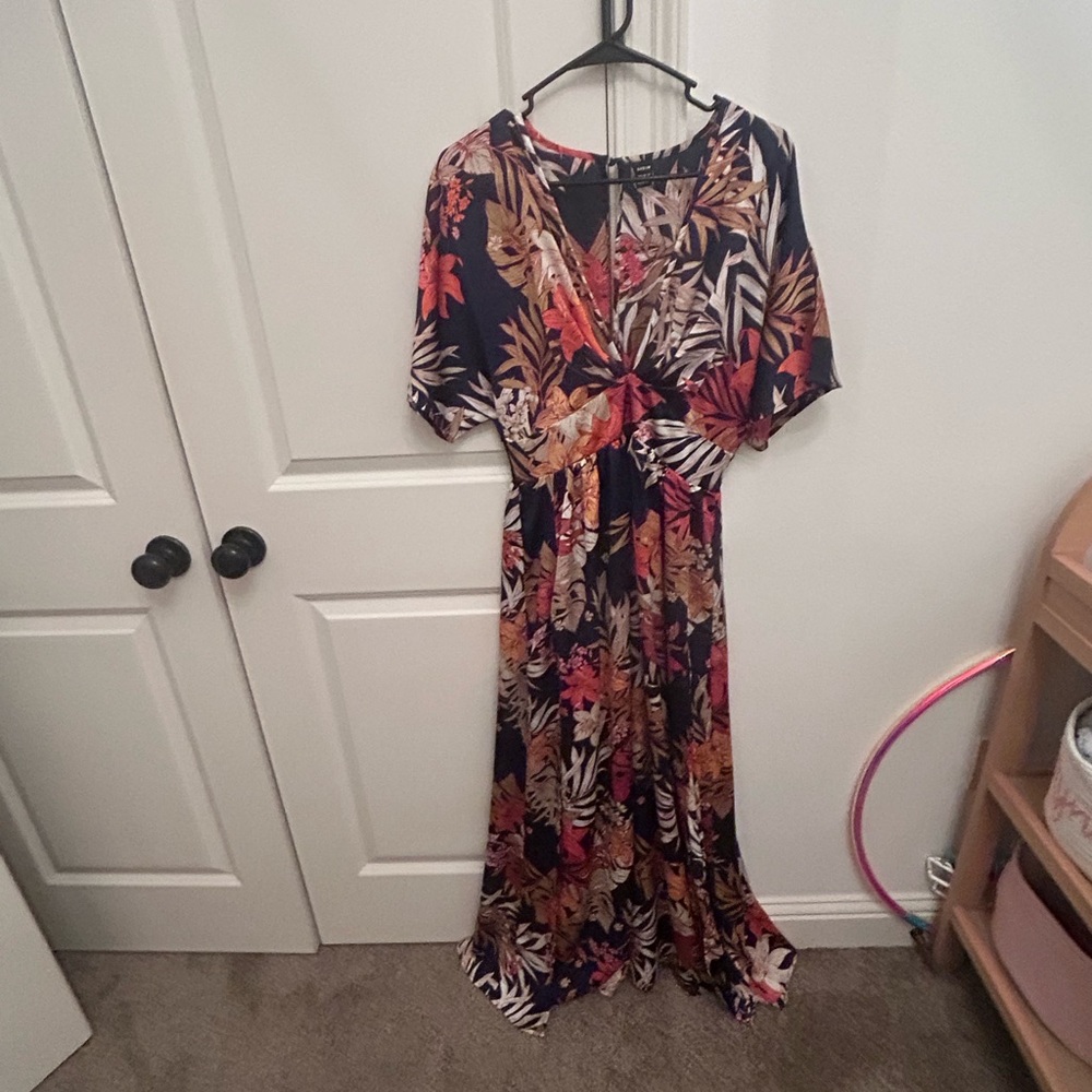 SHEIN Tropical Print Maxi Dress - Multicolor